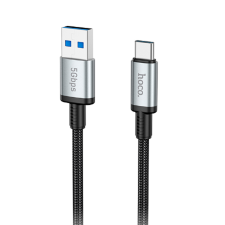 Кабель Hoco US10 USB Type-C 0.5м, 5 Гбит/с черный (silver/black)