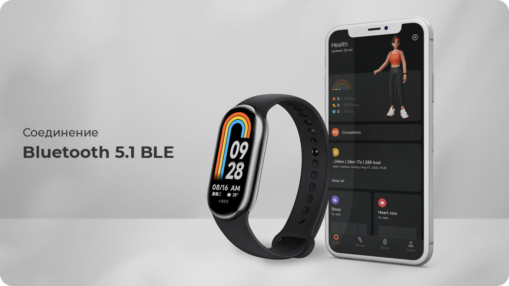 Фитнес-браслет Xiaomi Mi Band 8 Черный