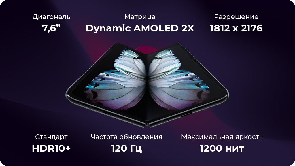 Samsung Galaxy Z Fold 4 12/256 ГБ (SM-F936B) черный фантом